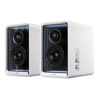 Edifier pöytäaktiivimonitori GaN-laturilla | QR65 | 70 W | Bluetooth | valkoinen | langaton yhteys