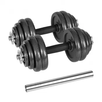 REBEL ACTIVE säädettävät käsipainot laukussa 30 kg tangolla