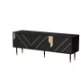 TV-taso Cama Meble MOUNTAIN 154x40x55 cm – lastulevypinta, musta ja kulta