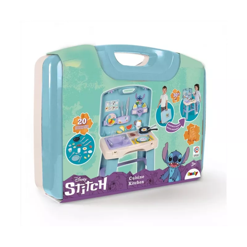 Leikkikeittiö SMOBY Stitch Kitchen 7600311909 tarvikkeineen – lasten roolileikkikeittiösarja