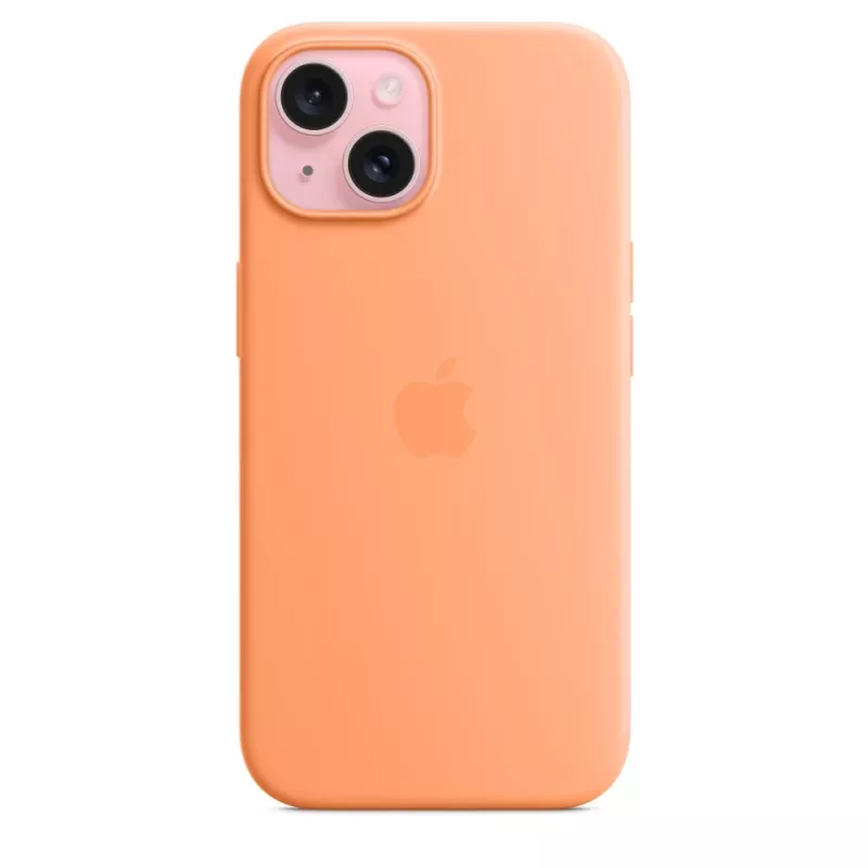 Apple iPhone 15 silikonikotelo MagSafe-yhteensopiva – Orange Sorbet