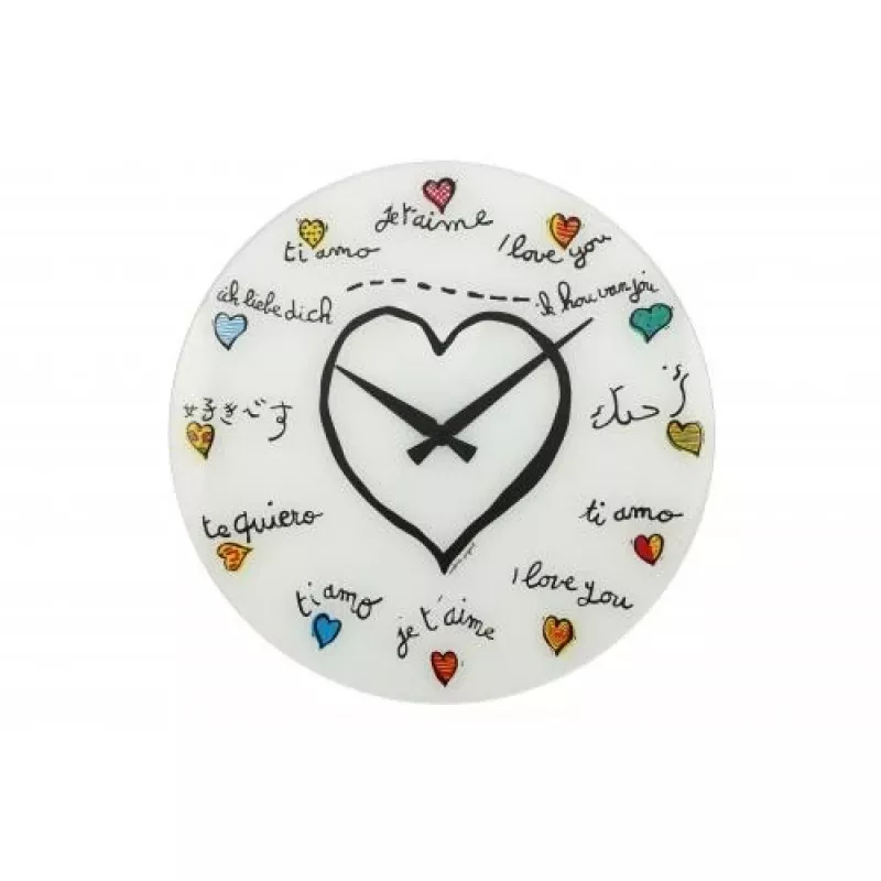 NeXtime kello 8030 Loving You, Ø43 cm, seinäkello, valkoinen/monivärinen