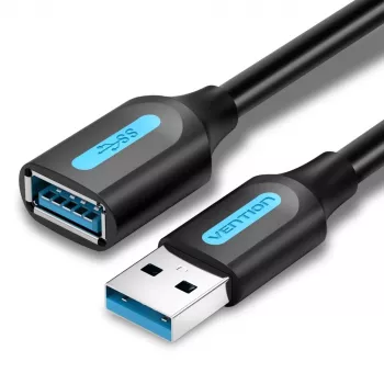 USB 3.0 -jatkokaapeli Vention CBHBD 0,5 m — USB-A-uros – USB-A-naaras, 5 Gbit/s, musta