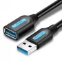 USB 3.0 -jatkokaapeli Vention CBHBD 0,5 m — USB-A-uros – USB-A-naaras, 5 Gbit/s, musta