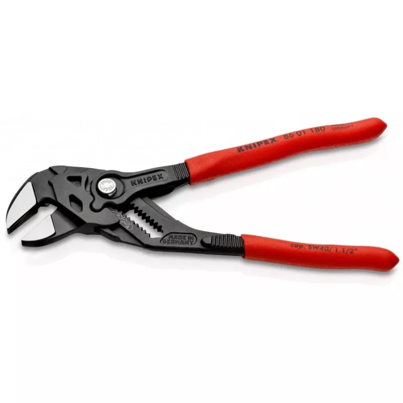 Knipex 86 01 180 putkipihdit, 180 mm, maks. avaus 40 mm, 15-portainen säätö, punainen
