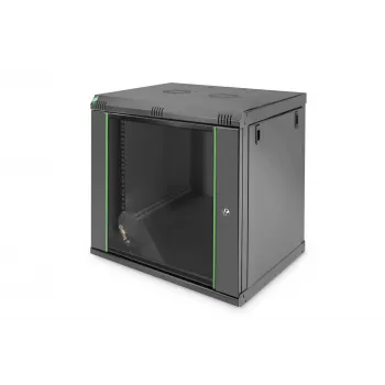 DIGITUS Dynamic Basic DN-19 16-U-EC-SW - kaappi - verkkokaappi - sopii seinäasennukseen - musta, RAL 9005 - 12U - 48.3 cm (19)