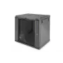 DIGITUS Dynamic Basic DN-19 16-U-EC-SW - kaappi - verkkokaappi - sopii seinäasennukseen - musta, RAL 9005 - 12U - 48.3 cm (19)