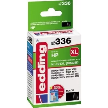 edding mustesuihkukasetti EDD-336 musta yhteensopiva HP 301XL CH563EE
