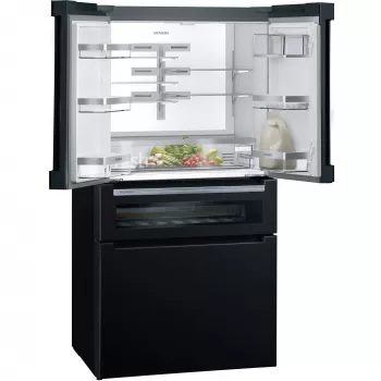 Siemens KF96RSBEA Side-by-Side-jääkaappi vapaasti seisova 572 L musta