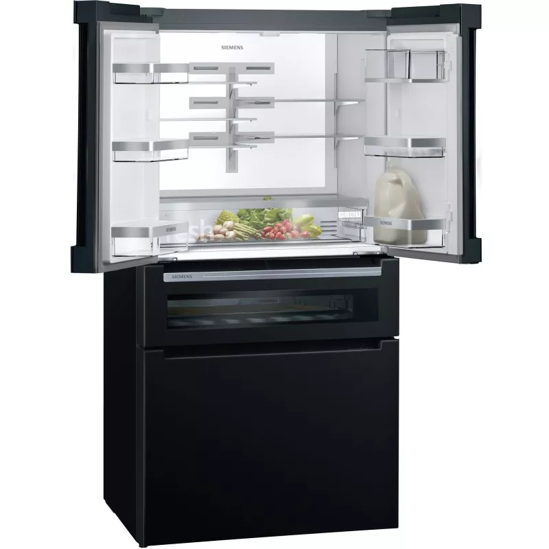 Siemens KF96RSBEA Side-by-Side-jääkaappi vapaasti seisova 572 L musta