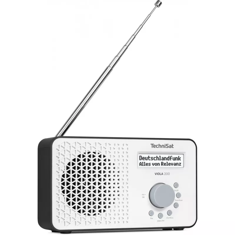 TechniSat VIOLA 200 DAB+ digitaalinen radiokello, valkoinen/musta