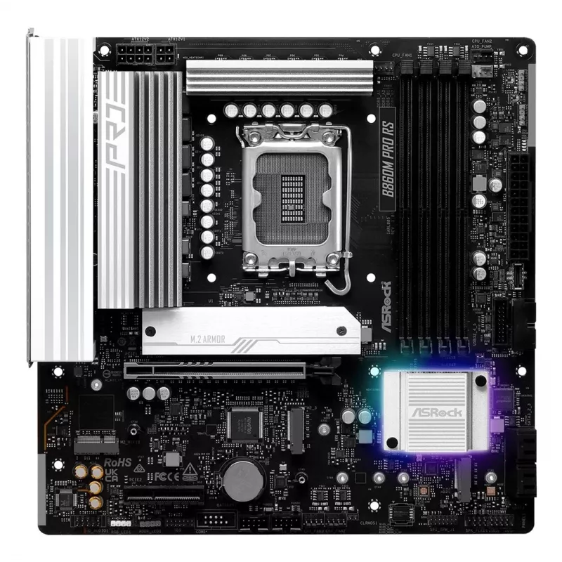 Emolevy ASROCK B860M Pro RS — Intel B860, LGA 1851, micro ATX, DDR5, 4× DIMM, 2.5Gb LAN, 1×PCIe5 x16