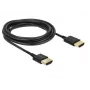 DeLOCK Slim High Quality - HDMI Ethernet-kaapelilla - HDMI (M) - HDMI (M) - 25cm - kolmoiseristys - musta - 4K-tuki (85117)