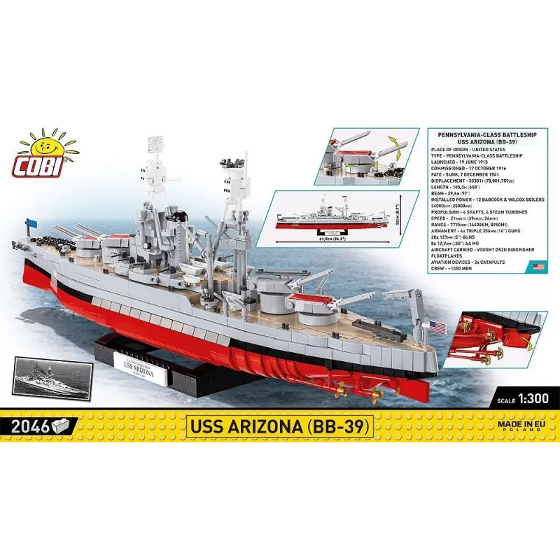 Rakennuspalikat USS Arizona BB-39 2046 osaa