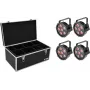 LED-spot-valaisinsarja EUROLITE SLS-6 TCL 4x laukulla TDV-1, 4-osainen sarja, RGBW-wash-valot