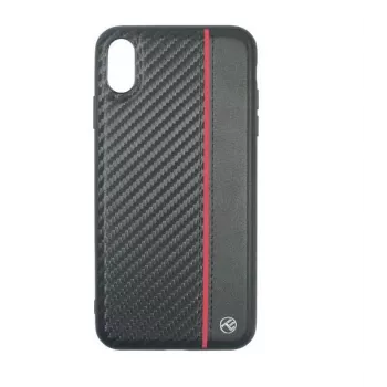 Tellur Cover -puhelinkotelo iPhone XS Maxille – musta carbon-viimeistely