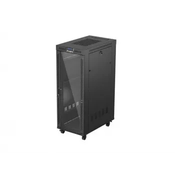 19 tuuman LANBERG pysty-räkkikotelo FF01-6032-12BL 32U, musta lasiovi