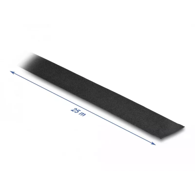 DeLOCK kangasteippi 25 m x 25 mm repeytyvä itseliimautuva musta
