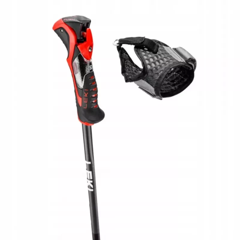 Laskettelusauvat Leki 3D AIRFOIL musta/punainen 120 cm