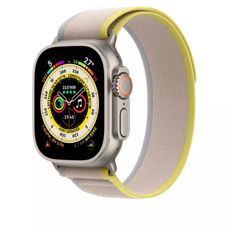 Apple MQEG3ZM/A -ranneke beige keltainen nailon älykello 130-180 mm