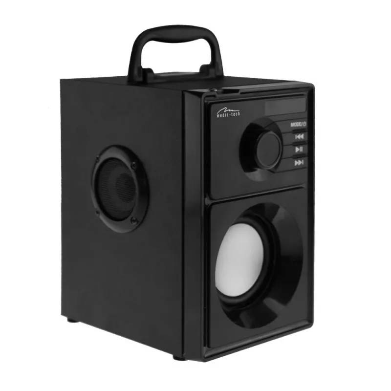Kannettava kaiutin MEDIA-TECH MT3179, 20 W (RMS 15 W), Bluetooth 5.1, FM, MicroSD, USB, AUX, Li-Ion, 6 h, puukotelo