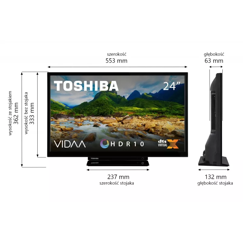 Televisio Toshiba 24WV3F63DG 24 tuuman LED-näyttö HD-resoluutio