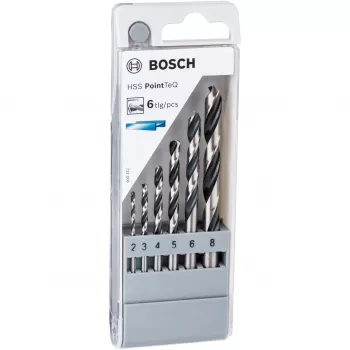 Bosch PointTeQ HSS metalliporasarja, 6 kpl, 2-8 mm, 135°, DIN 338