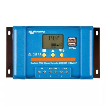 Aurinkolataussäädin Victron Energy BlueSolar PWM-LCD&USB 12/24V 30A
