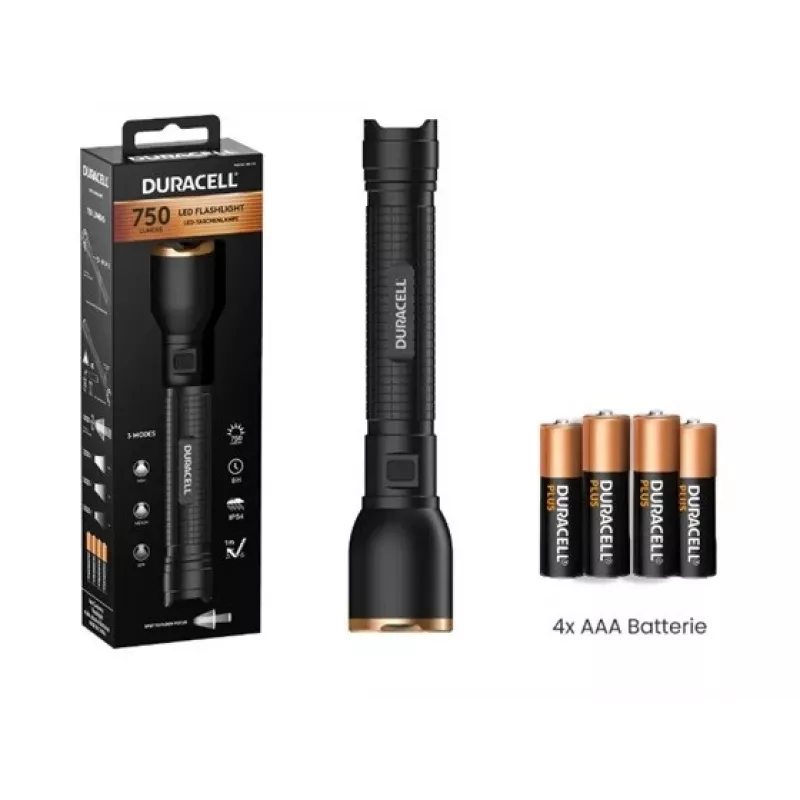 Duracell DF750 taskulamppu musta