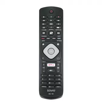 SAVIO RC-10 -kaukosäädin Philips TV:lle, IR langaton, musta, painikkeet