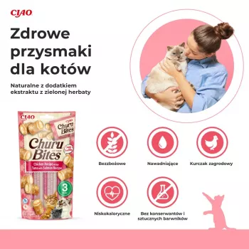 INABA Churu Bites kana tonnikalalla ja lohella - kissanherkut - 3x10 g