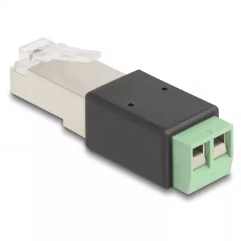 DeLOCK RJ45-pistoke–liitinrimasovitin 2-napainen 66604 musta vihreä