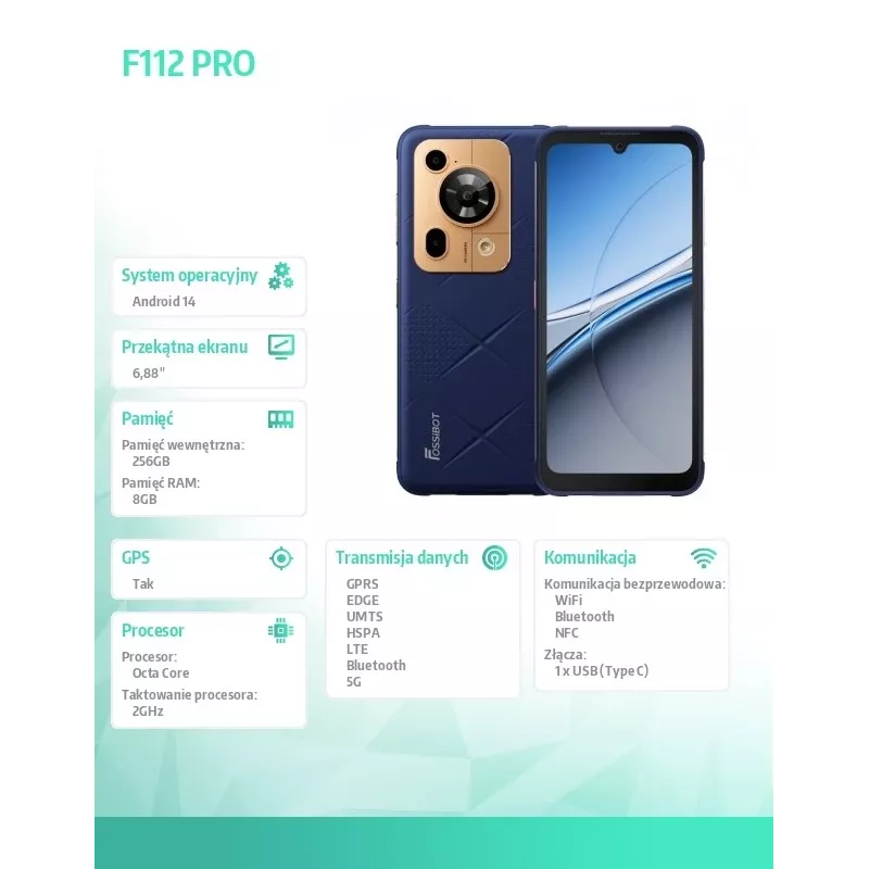 Älypuhelin FOSSiBOT F112 Pro — sininen