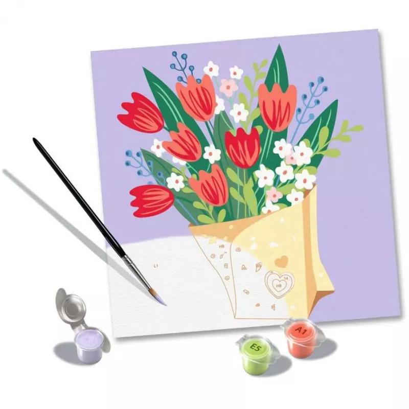Ravensburger CreArt -maalaa numeroilla -sarja - Tulpenstrauß-kuva, malli 25518
