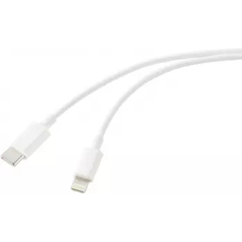 Renkforce USB-kaapeli USB 2.0 USB-C®-pistoke, Apple Lightning -pistoke 1,00 m valkoinen (matta) RF-5724078 (RF-5724078)