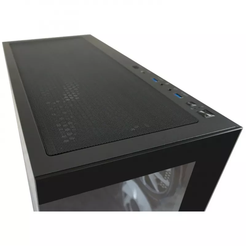 LC-Power kotelo MidiTower 715B musta USB3.2/audio ilman virtalähdettä SEAMLESS_X (LC-715B-ON)
