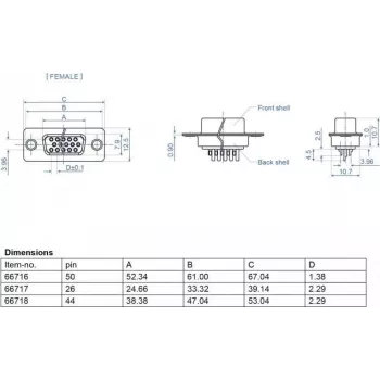 Jatkoliitin D-Sub HD 50 pin DeLOCK 66716