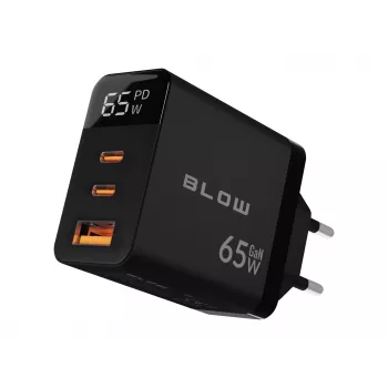 LCD-seinälaturi USB-pistorasia + USB-Cx2 PD 65W GAN musta wattimittari