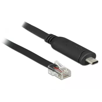 DeLock - sarjasovitin - USB-C - RS-232 x 1 - musta (63912)