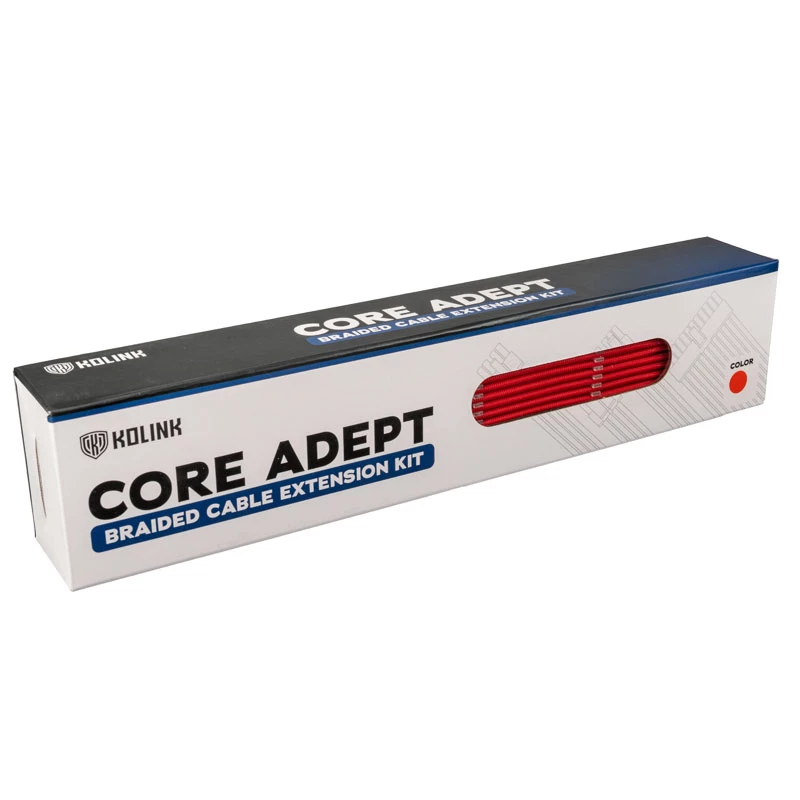 Kolink Core Adept COREADEPT-EK-RED punottu jatkokaapelisarja, 6 kaapelia, punainen