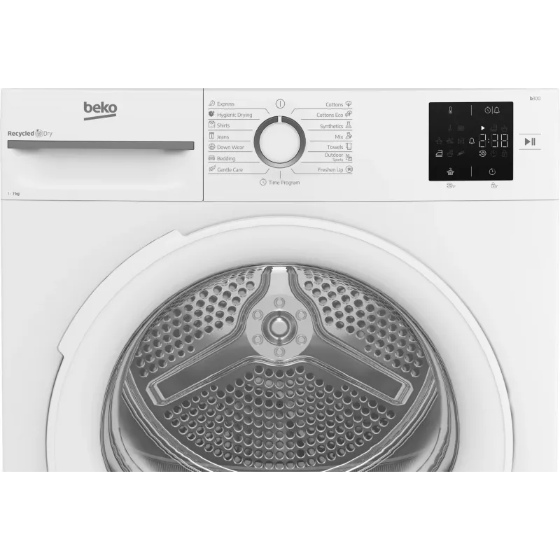 BEKO pyykkiteline BM3T372E0W, 7 kg, energialuokka E, syvyys 54,5 cm