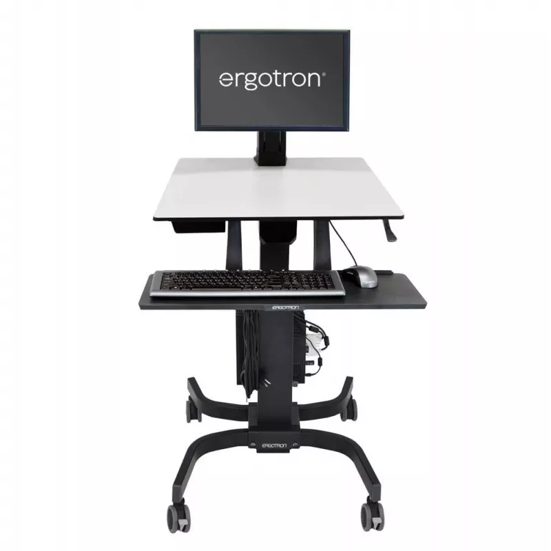 Ergotron WorkFit-C - Single LD Sit-Stand -työasema - multimediavaunu - musta - harmaa - 7,3 kg - 61 cm (24 inch) - 75 x 75, 100 x 100 mm - 360°