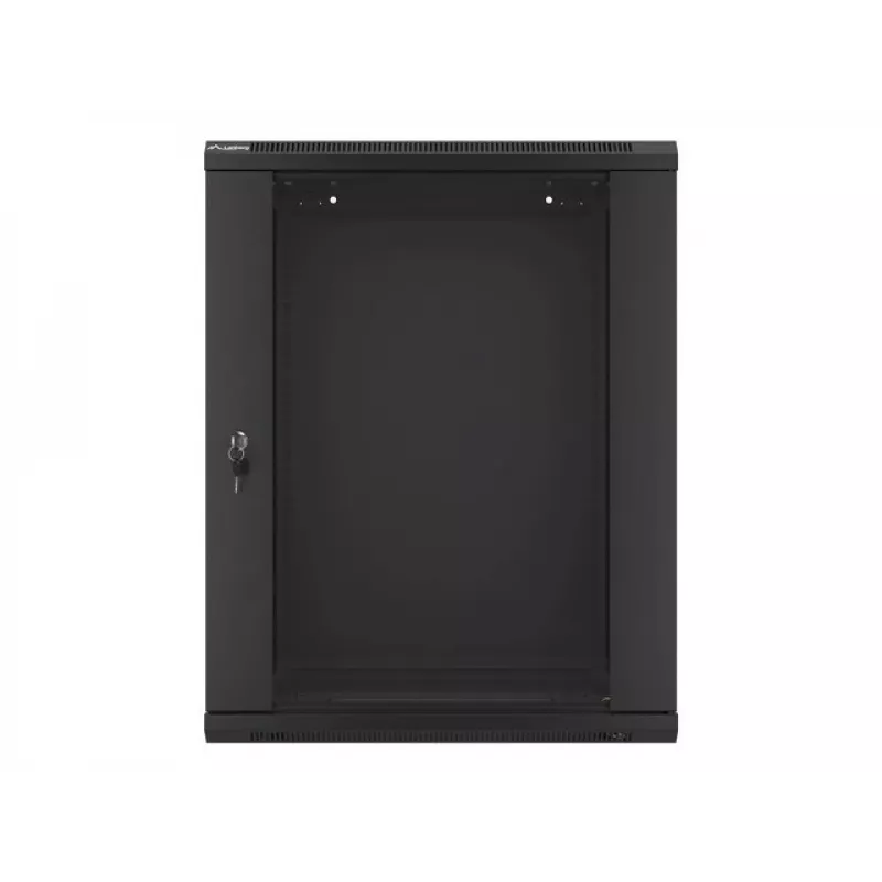 Lanberg seinäasennettava asennuskaappi 19'' 15U 600x450mm musta (lasiovi)