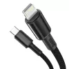 Baseus High Density punottu kaapeli Type-C - Lightning, PD, 20W, 1m (musta)