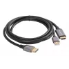 Lanberg CA-HDDP-20CU-0018-BK videokaapeliadapteri 1,8 m DisplayPort HDMI + USB musta, hopea