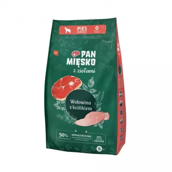 Kuivaruoka koirille Pan Mięsko nauta, kani ja yrtit Adult M, viljaton, 9 kg, 30 % proteiinia, 20 % rasvaa