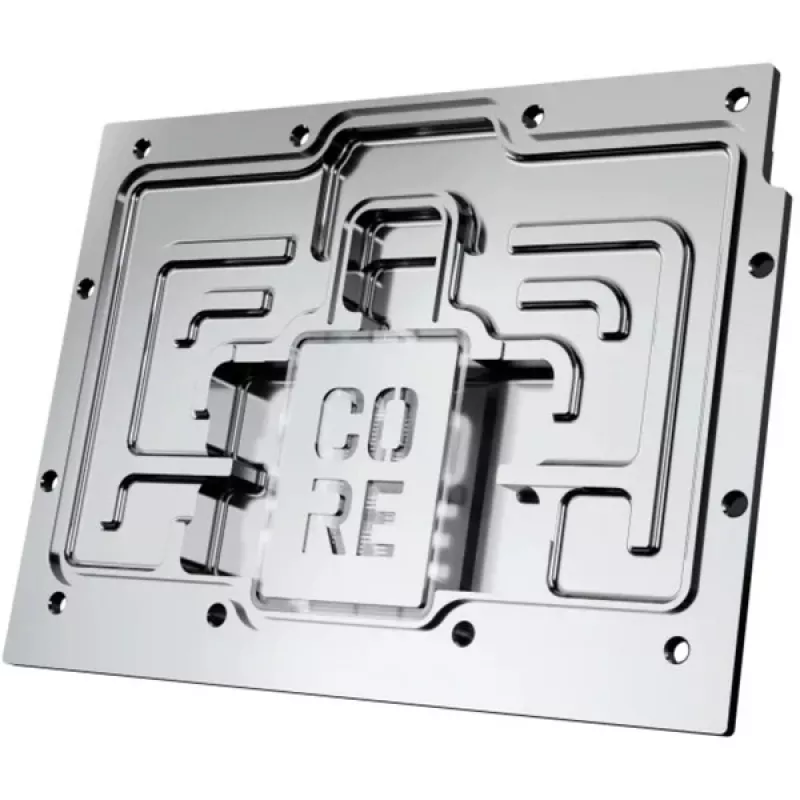 Näytönohjaimen vesijäähdytin Alphacool Core RX 9070 XT Hellhound+ läpinäkyvä kromi ja taustalevy