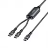 USB-C 2-in-1-kaapeli Unitek C14146ABK01 1,8 m, USB-C - USB-C, 100 W PD, musta