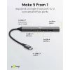 Goobay Slim 5-porttinen USB-keskitin, USB-C™–USB-C™/USB-A, USB 3.2 (74460)
