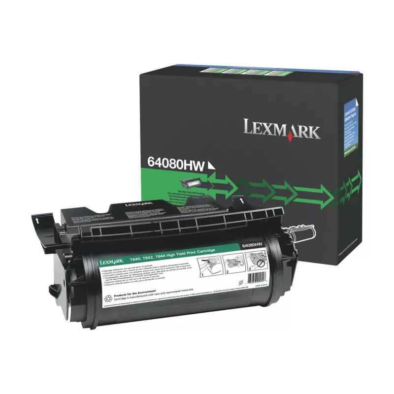 Lexmark 64080HW väriainekasetti, suuri kapasiteetti, 21 000 sivua, musta, malleihin T640/T642/T644, X642/X644/X646